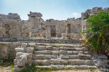 Tulum ruins archaeological site. Ancient Mayan Ruins in Riviera Maya, Mexico