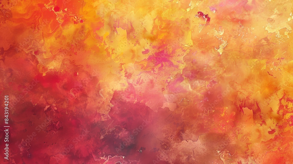 Poster abstract acrylic backdrop with watercolor texture in vibrant warm colors and unique design pattern