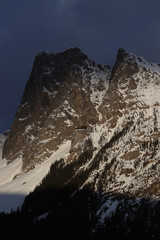 snow covered mountains
