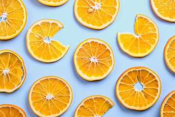 Obraz premium Flat lay composition of juicy oranges in high resolution.