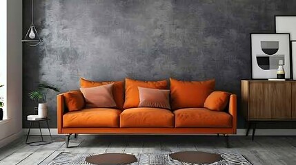 interior sleek frames on the wall with abstract copy space with sofa and bedroom with cushion set abstract background of interior 