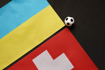 UEFA Euro 2024 Switzerland vs Ukraine, Football match with national flags