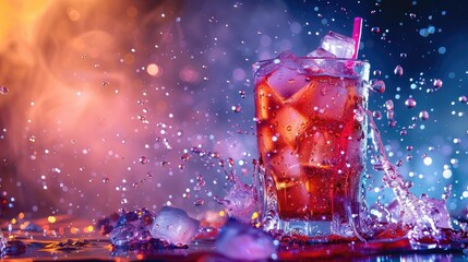 Offering a cola, a soft drink with ice