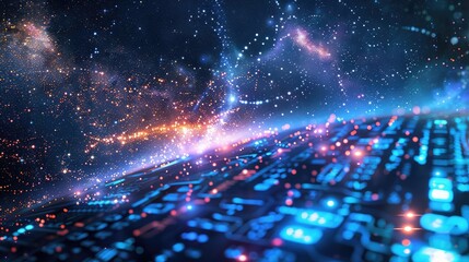 Fototapeta premium Computing cosmos with binary stars