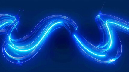 Abstract 3D glowing light lines create a mesmerizing twirl.
