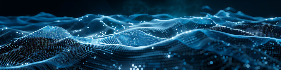 Cyber big data flow. Blockchain data fields. AI technology, digital communication