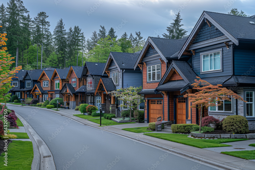 Poster homeowners facing foreclosure signs on their properties, symbolizing mortgage defaults. concept of h