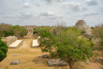 Uxmal mayan archaeological site in Yucatan Peninsula, Mexico