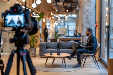 Interview Filming in Modern Living Room