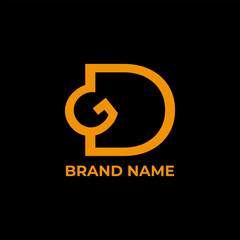 DG, GD, letter alphabet logo design