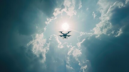 Cloudy sky seen from a drone