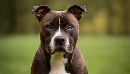 closeup of a american staffordshire terrier