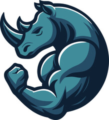 Rhino gym logo illustrations