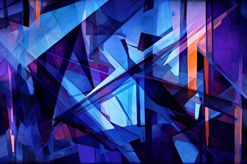 Vibrant Abstract Geometry with Purple and Blue Hues