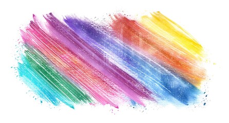 Colorful Crayon Art on White Background: A Happy Rainbow Drawing