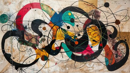 Abstract cosmic artwork for interior design and printing