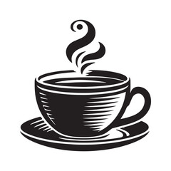 A cup of tea vector silhouette illustration