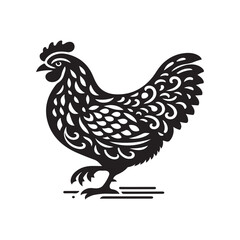 hen vector silhouette art illustration