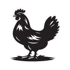 hen vector silhouette art illustration