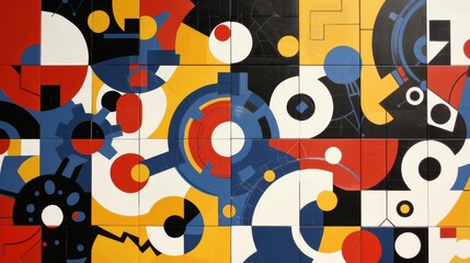 Abstract geometric pattern with bold colors and shapes for modern design