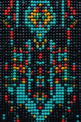  Ethnic beadwork pattern with colorful