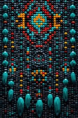 Obraz premium Ethnic beadwork pattern with colorful