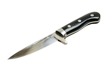 Fototapeta premium Closeup of a Sharp Hunting Knife with Black Handle