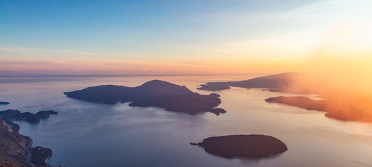 Dramatic Sunset over Howe Sound. BC, Canada.