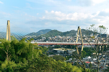 LA CIUDAD DE PEREIRA Y SU VIADUCTO. COLOMBIA.