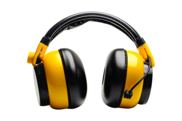 Yellow and Black Noise Cancelling Headphones