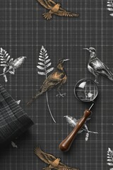  Houndstooth pattern with classic black and white checks