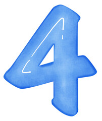blue number 4