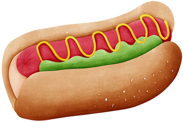 hot dog with mustard