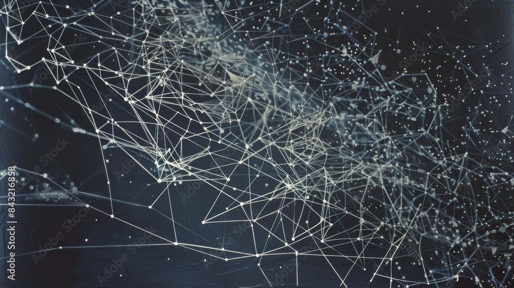 Wall mural abstract network connection background for technology or science themes