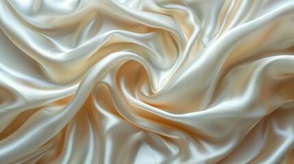 Obraz premium Graceful Ivory: Satin Waves and Silky Textures in Bridal Couture