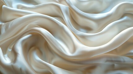 Obraz premium Graceful Ivory: Satin Waves and Silky Textures in Bridal Couture