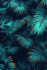  Tropical palm leaf pattern with shadows and highlights