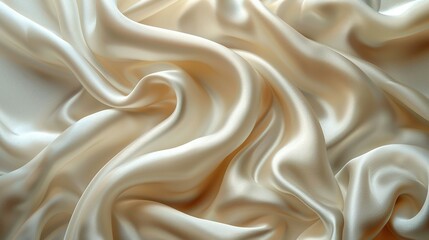 Fototapeta premium Luxurious Drapery: Ivory Satin Waves in Bridal Fashion