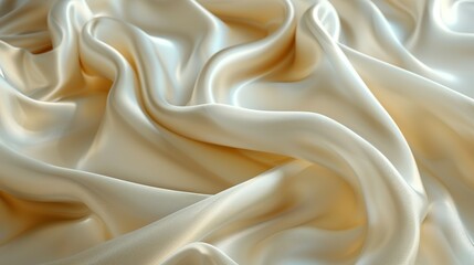 Fototapeta premium Ethereal Charm: Ivory Silk Bedding and Bridal Couture