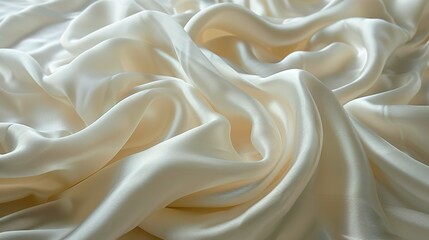 Fototapeta premium Ivory Silk Elegance: Bedding, Drapery, and Bridal Fashion