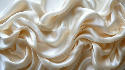 Fototapeta premium Ivory Silk Elegance: Bedding, Drapery, and Bridal Fashion