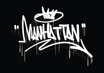MANHATTAN graffiti tag style design © Anton blez