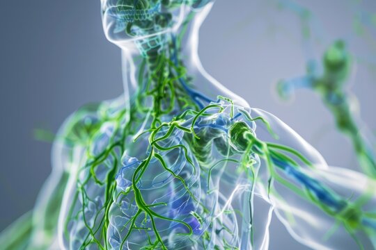 Fluid defenders: lymphatic system - the body's frontline defense, the intricate network of vessels and nodes that safeguard against infection and maintain fluid balance.