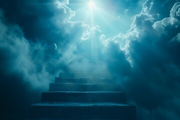 Fototapeta premium Steps to the Sky: Hopeful Journey