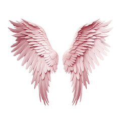 Obraz premium soft pink angel wings on white isolated background, png