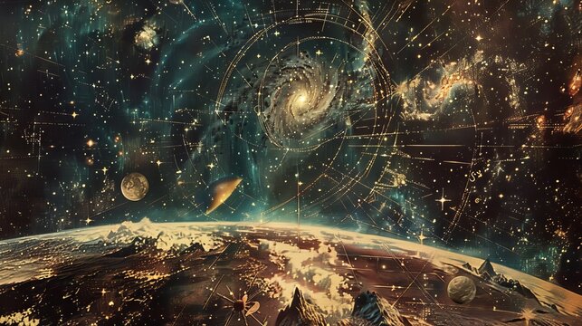 Cosmic Galaxy with Stars and Nebula for Science and Fantasy Themed Designs