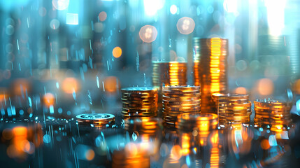 Photo Realistic Investment Illustration with Ample Space for Text and Graphics   Ideal Design for Financial Plans and Business Timelines   Photo Stock Concept