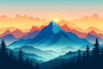 Background landscape sunset at the mountain 