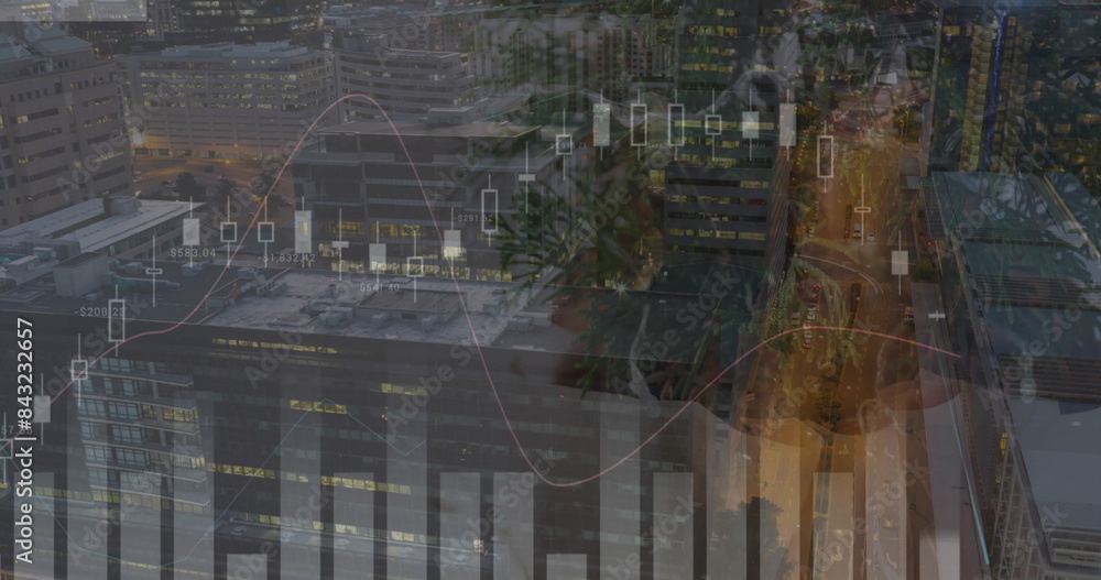 Poster image of data processing over cityscape