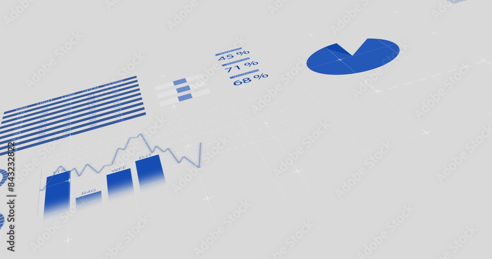 Canvas Prints Image of financial data processing on white background